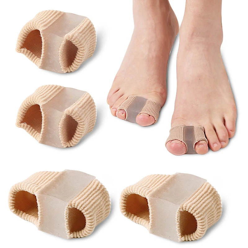 Toe Separator Spacers 2 Loops Fabric Bunion Corrector with Gel Lining for Bunion Pain Relief and Overlapping Toe