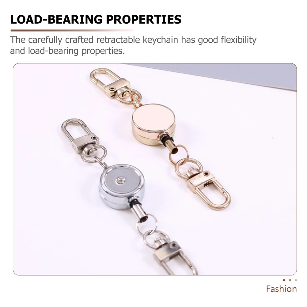

2Pcs Retractable Keychain Id Badge Holder Portable Flexible Key Chain Small Keychain Anti-Theft Resilient High Elastic Climbing
