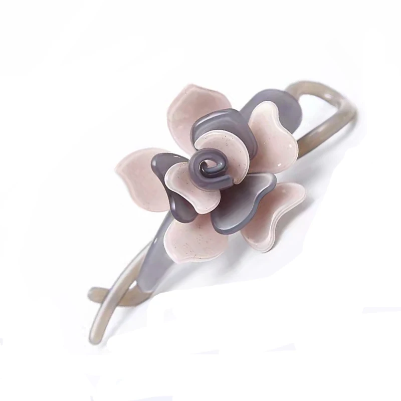 Elegant Girl Hair Clips 3D Flower Hairpins Top FolderTiara Hair Accessories For Women Acetate Headdress Barrette Twist Clamp