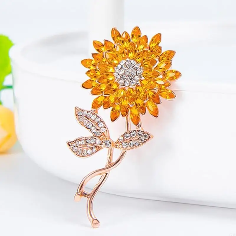  Delicate Crystal Flower Brooch Multi Layer Styling Fashionable Outfit Enhancer