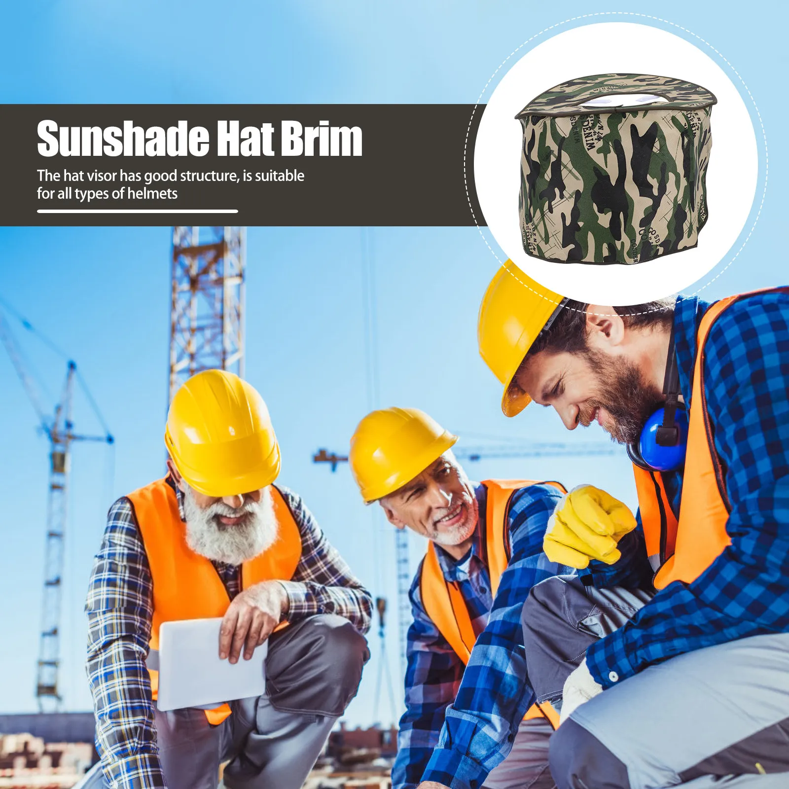 

Foldable Sun Visor Safety Hat Wide Brim Neck Protection Lightweight Sunshade for Site Work Sunshade Hat Brim Sun Visor