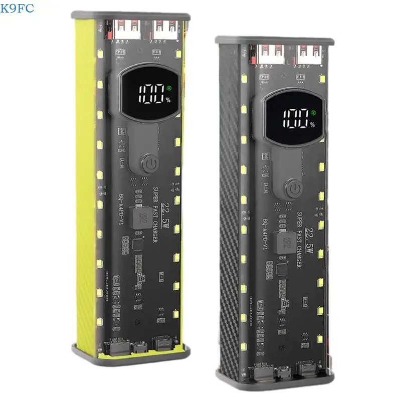 

K9FC DIY Portable Power Case для 4x21700 держателя батареи USB C Cast зарядка прозрачного защитного корпуса корпуса