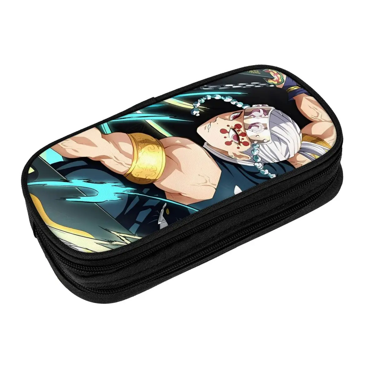 أنيمي شيطان القاتل Tengen Uzui مقلمة حامل قلم حقائب أطفال سعة كبيرة الطلاب الهدايا المدرسية صندوق رصاص