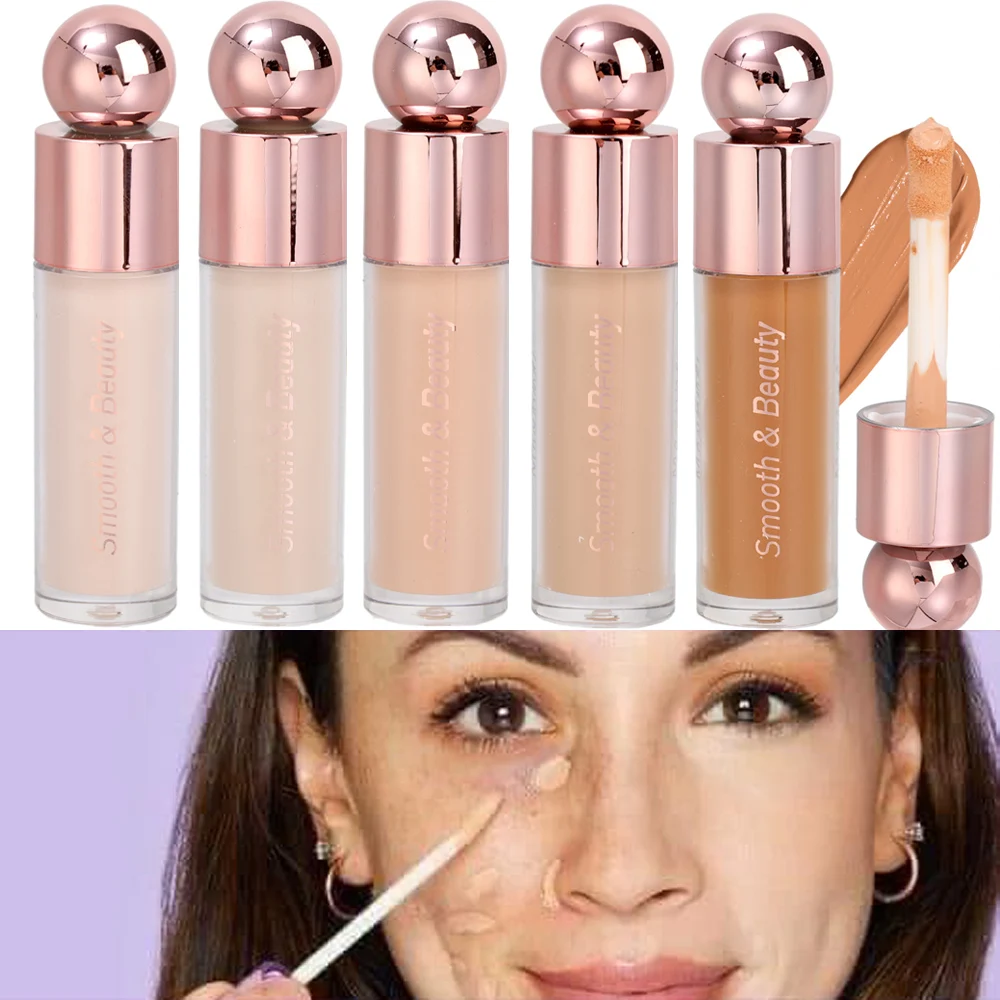 5 Kleuren Vloeibare Concealer Waterdichte Hydraterende Contouren Concealer Blijvende Cover Acne Donkere Kringen Foundation Koreaanse Make-Up