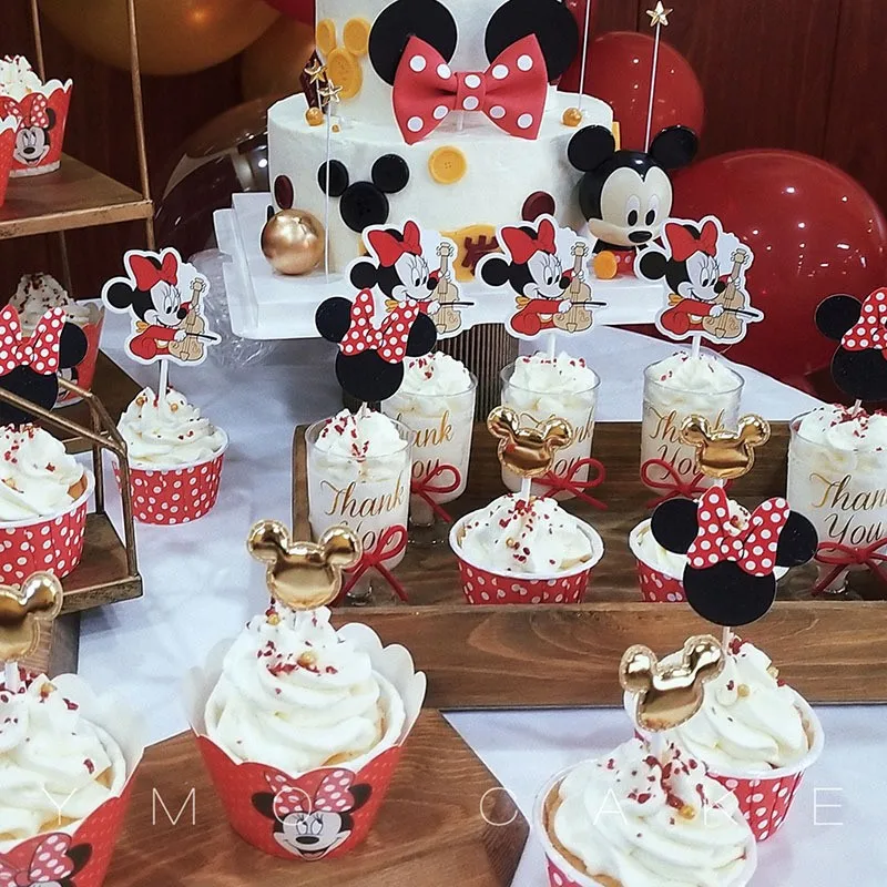 5 قطع ديزني ميكي ميني كعكة المكونات الديكور استحمام الطفل حفلة عيد ميلاد كعكة الديكور الخبز الدعائم