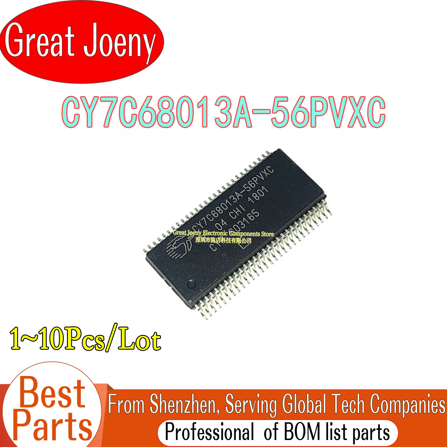 

(1-10 Piece)100% New CY7C68013A CY7C68013A-56PVXC CY7C68013 IC MCU Chipset SSOP-56