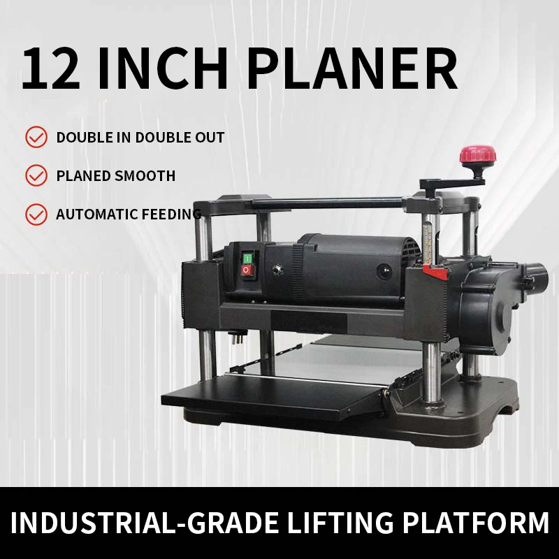 

12 inch 305mm Woodworking Thicknesser Desktop Planing Tools Small Wood Thickness Planer With Spiral Cutter Head