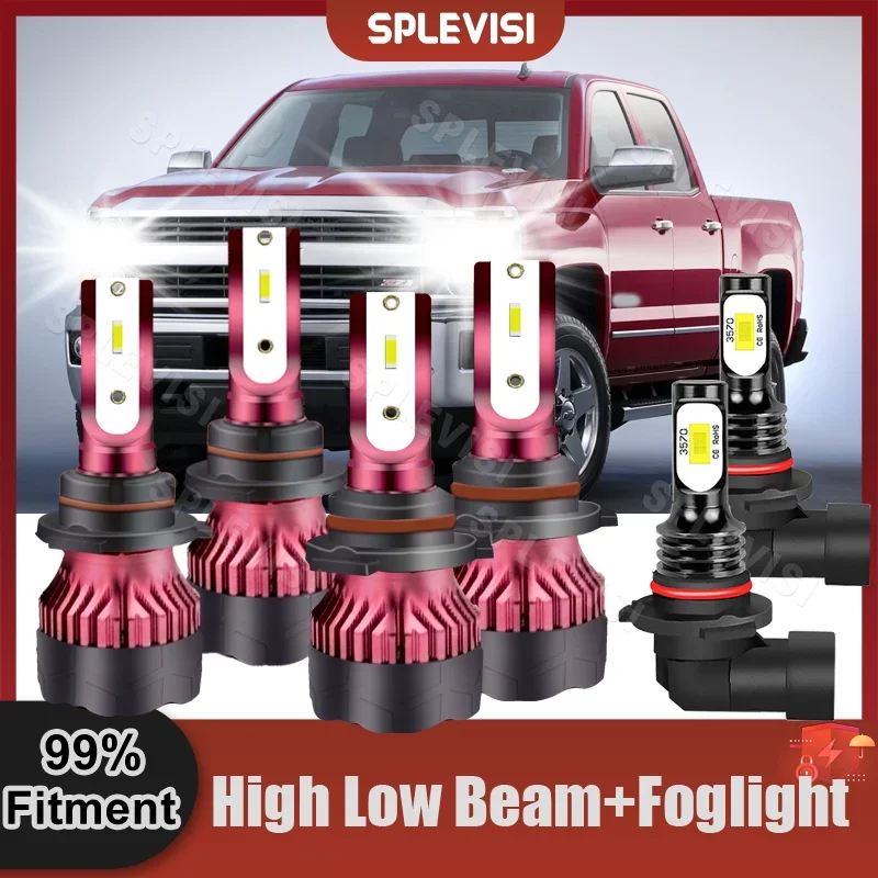 

Super Bright 6000K Headlight Foglight For Chevrolet Silverado 2500 HD 2003 2004 2005 2006 High Low Beam Fog Lamp 6000K White