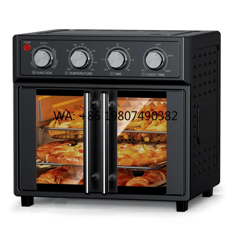 French Double Door Design, 26QT Large Capacity Air Fryer Oven, 1700W High Power, 7 Preset Modes for Multi Cooking
