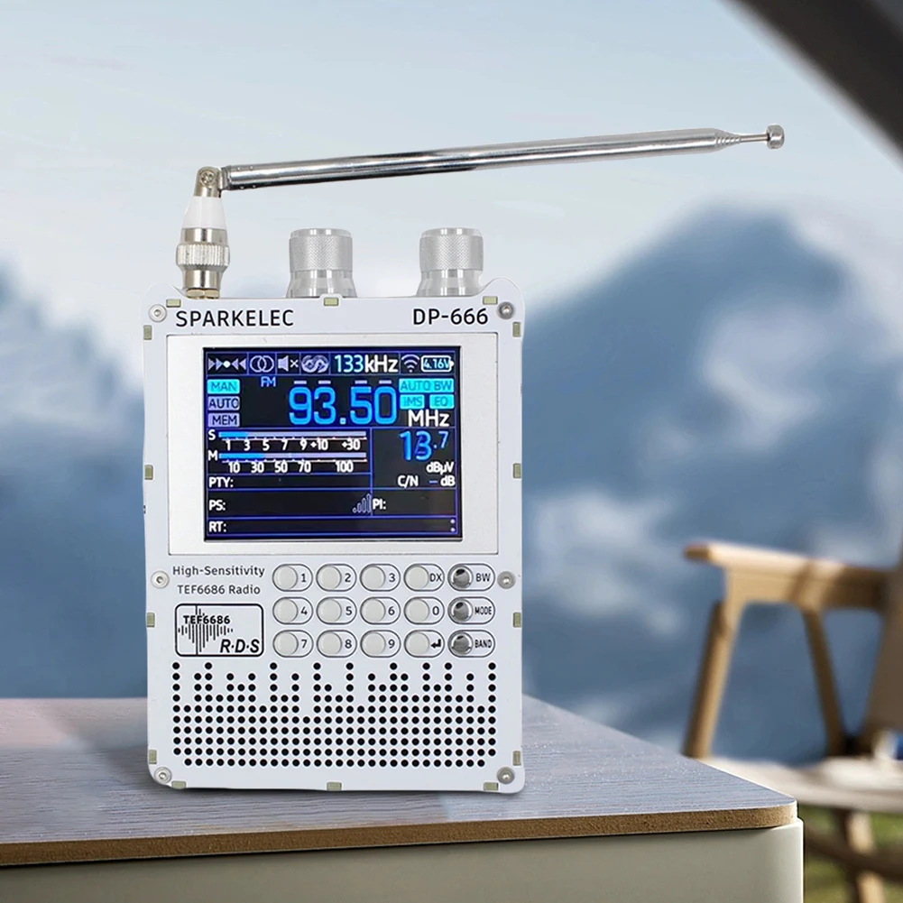 راديو DP-666 TEF6686 DSP راديو محمول كامل النطاق مع شاشة LCD راديو FM/LW/MW/SW كامل النطاق