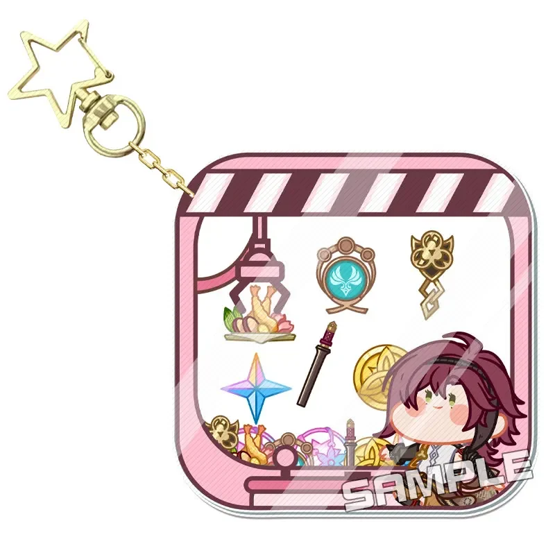 애니메이션 원신 임팩트 코스프레 키체인, 만화 아크릴 셰이크 파이터, 귀여운 펜던트 배낭 장식, 크리스마스 생일 선물 장식