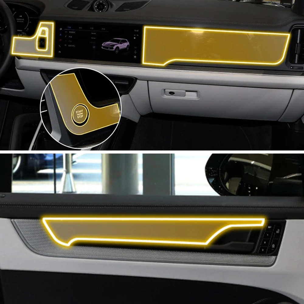 for Porsche Cayenne 2024 2025 Car Interior Center Console Dashboard Navigation TPU Protector Film Car Pre-cut PPF Accessories