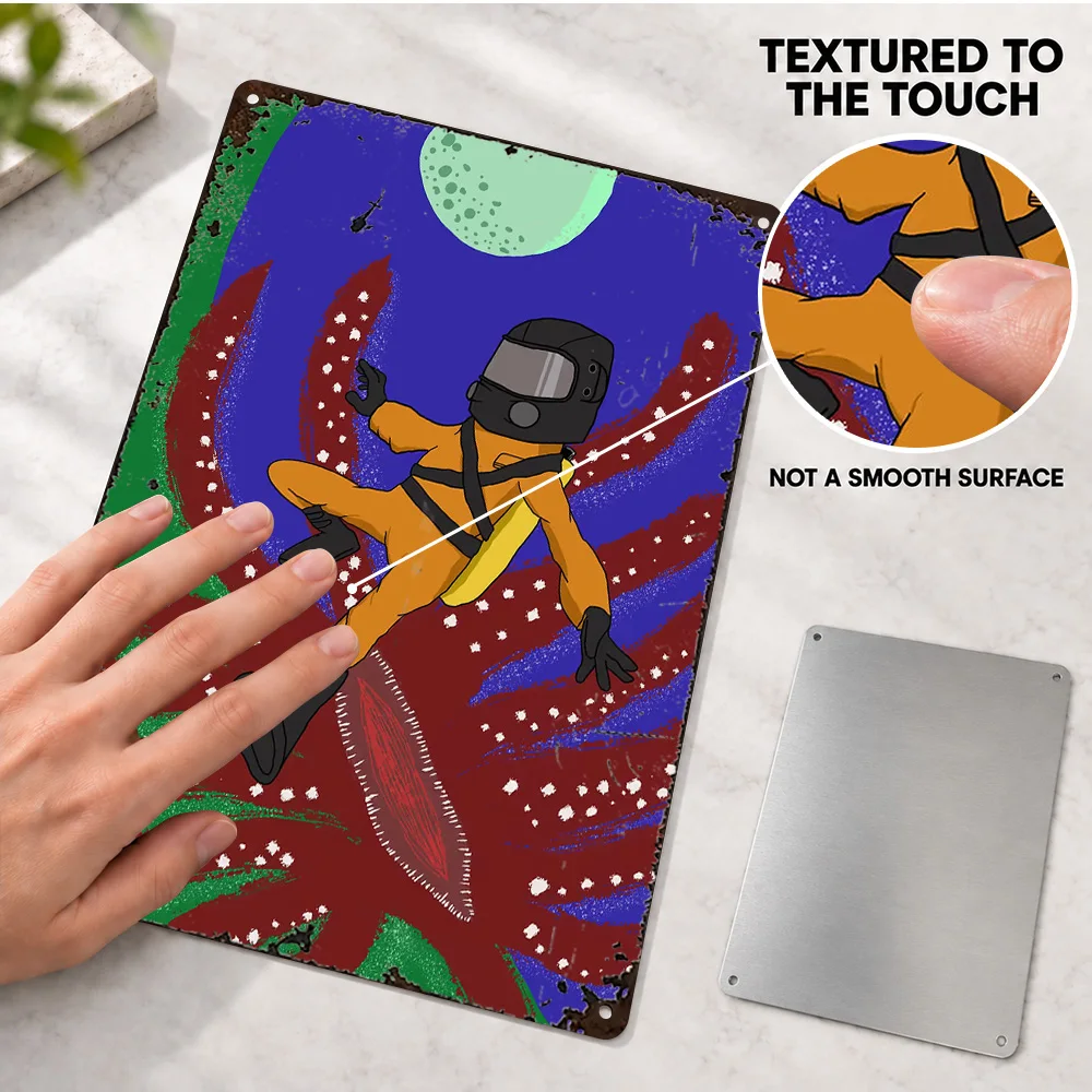 Lethal Company Tentacles Textured Metal Poster Personalized Aluminum Sign Playful Illustration Wall Art For Computer Desk Area