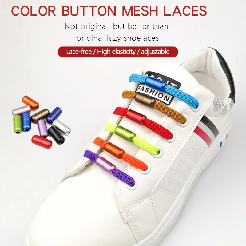 No Tie Shoelaces Flat Elastic Stretch Women Men Couple Children Casual Sneakers Quick Tie Laces Colorful Shoelaces