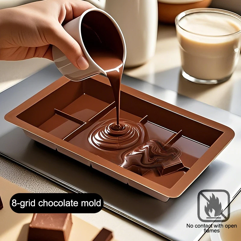 

8/12/24 Cells Chocolate Mold DIY Chocolate Bar Silicone Mold For Chocolate Bar Pistachio Candy Bar Mold Handmade Gift