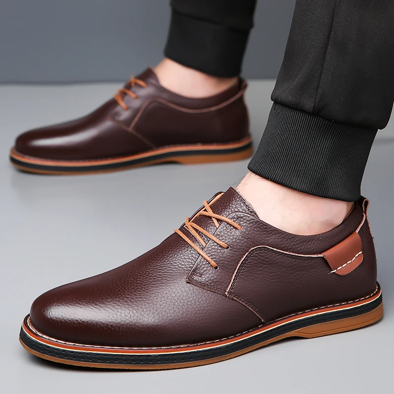 

Men's Breathable Business Leather Shoes Soft Sole Comfortable for Office Commute Workplace-2885