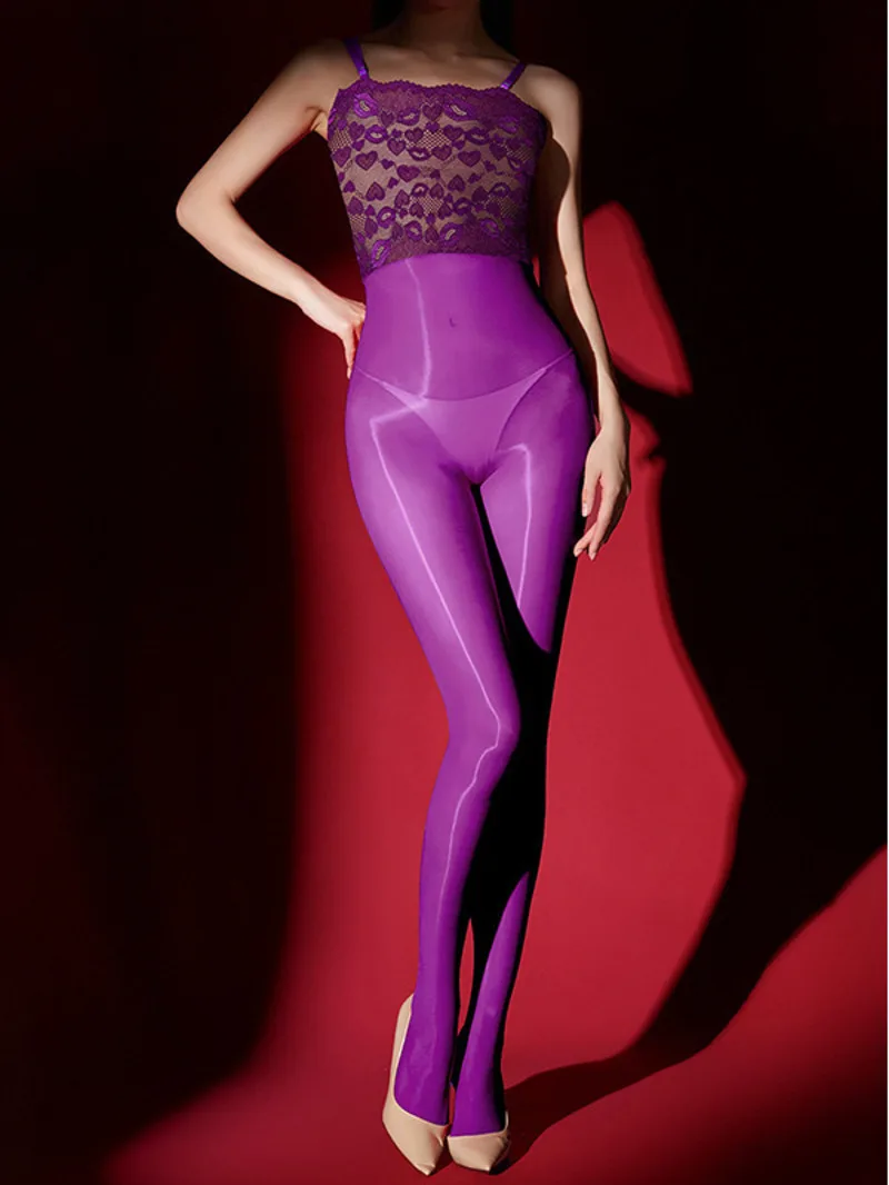 

Lace Strapless Crotchless Bodystocking Sexy Black Stockings Strapless Shoulder Strap One-piece Glossy Women Jumpsuits 0XGC