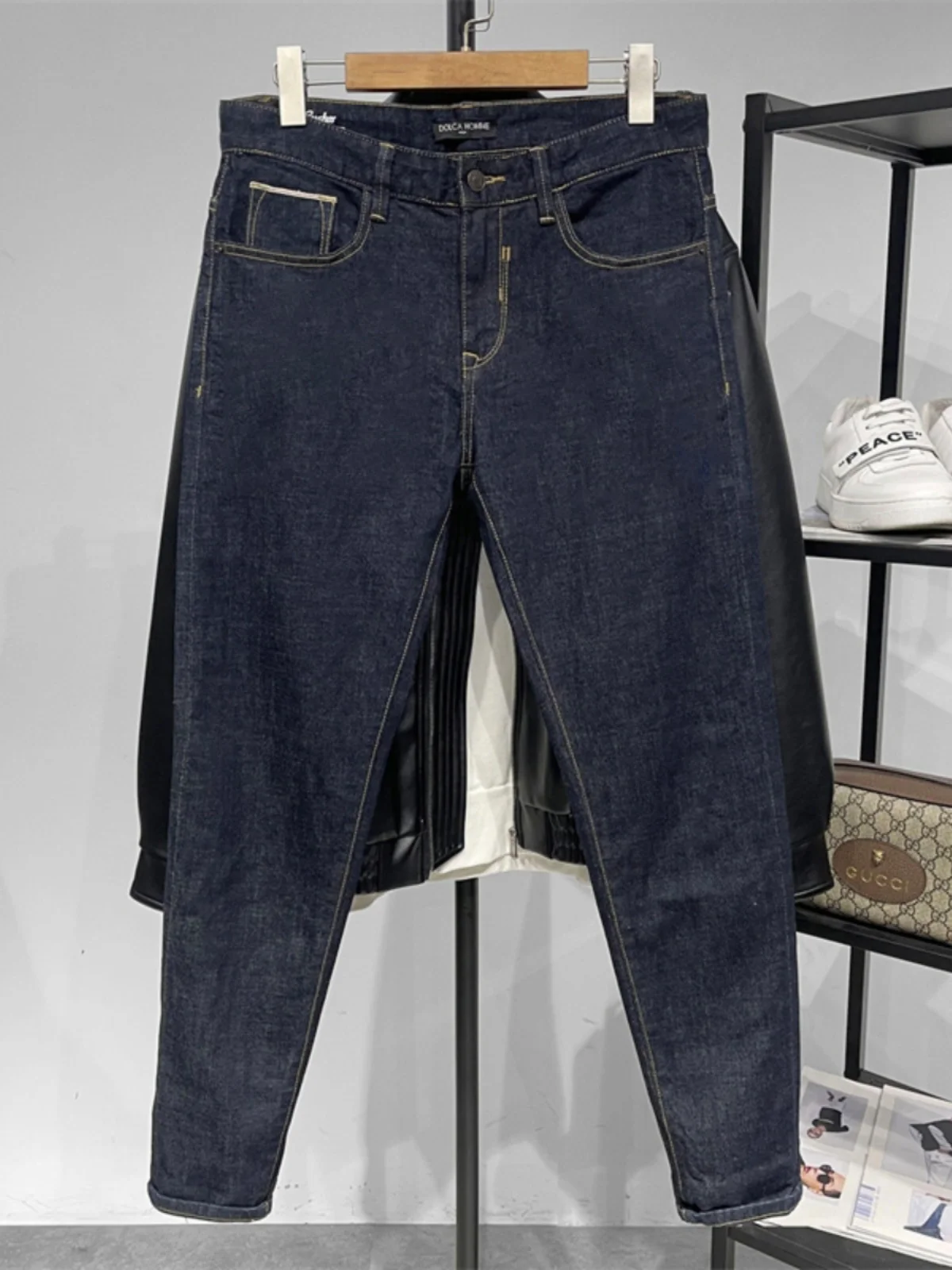 

Мужские джинсы DOLCA HOMME Slim Fit синего цвета, с эластичным поясом, из денима, со средней/низкой посадкой, модные, городские, из смесового хлопка и полиэстера