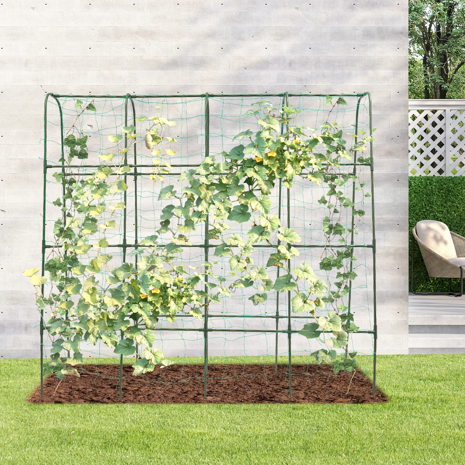 정원 아치 터널 격자 녹 저항 식물 등반을 위한 야외 오이 격자 농지를 위한 강력한 구조