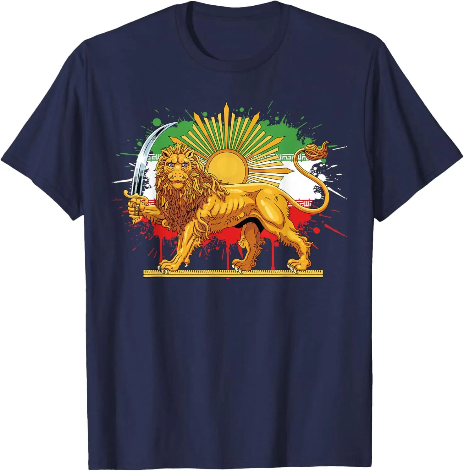 Shir o Khorshid, Persia, Lion and Sun Iran, Persian T-Shirt, unisex, men's fashion, loose fit, sports T-shirt, 2026 new style,