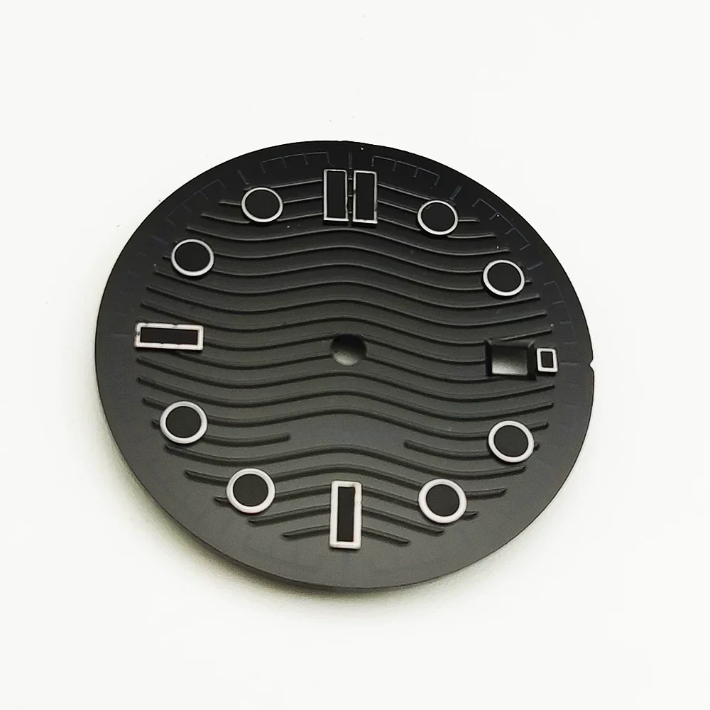 31mm Wave Dial with Date Window for 2813 2836 8215 821A Watch DIY Mod Parts