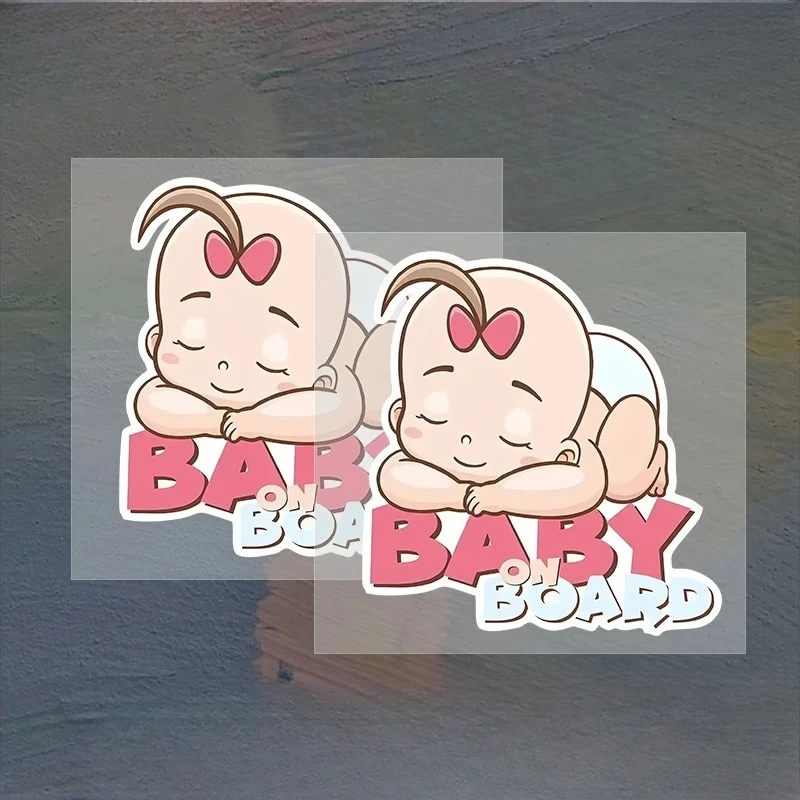 

Funny Cartoon Sleeping Baby PVC Car Decal ON Board Sticker for Opel Cars