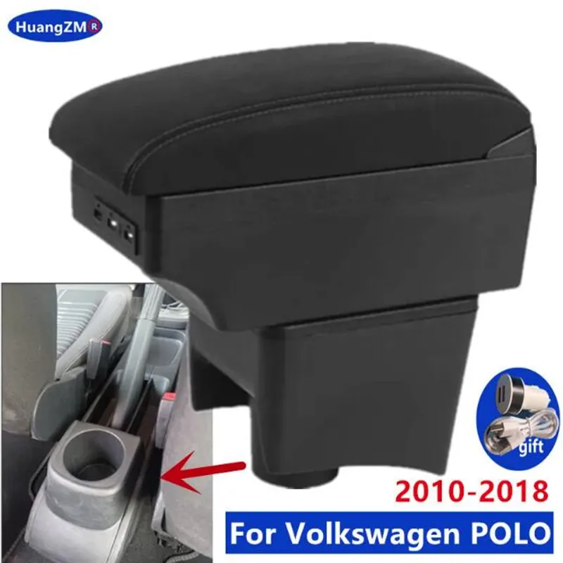 For Volkswagen POLO Armrest New For VW POLO Mk5 6R Vento Car Armrest Box 2010-2018 Storage Box Retrofit Interior Car Accessories