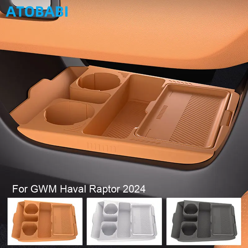 

Car Storage Box For Great Wall GWM Haval Raptor SUV 2024 Auto Central Control Armrest Box Under Layer Silicone Organize Supplies