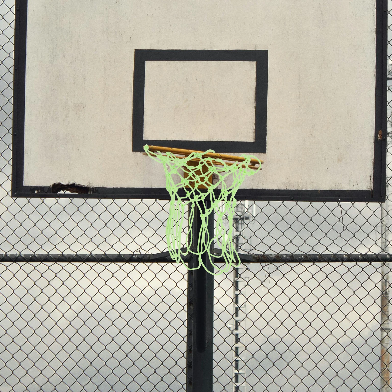 

Heavy Duty Outdoor Basketball Net Solar Powered Glow Nylon Replacement for Courts Schools Homes Weather Resistant Standard Fit
