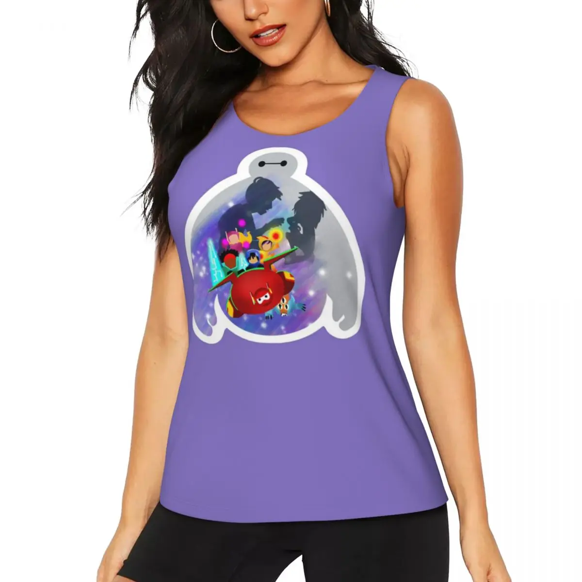 Custom Women Baymax And Big Hero 6 Workout Yoga Shirts Sleeveless Athletic Running Tank Tops