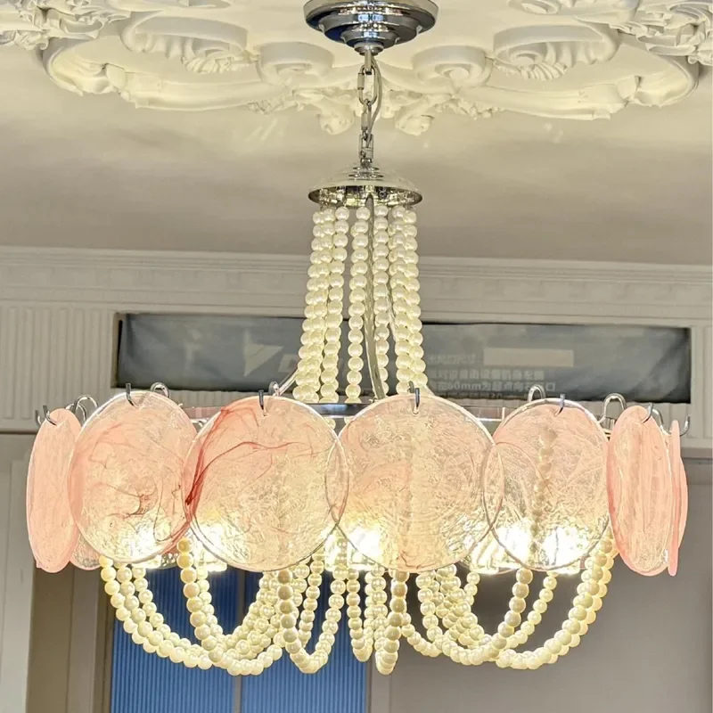 French Murano Cloud Glass Chandelier Luxury Pendant Light for Living Room Bedroom Villa Staircase Modern Home Decor Lighting