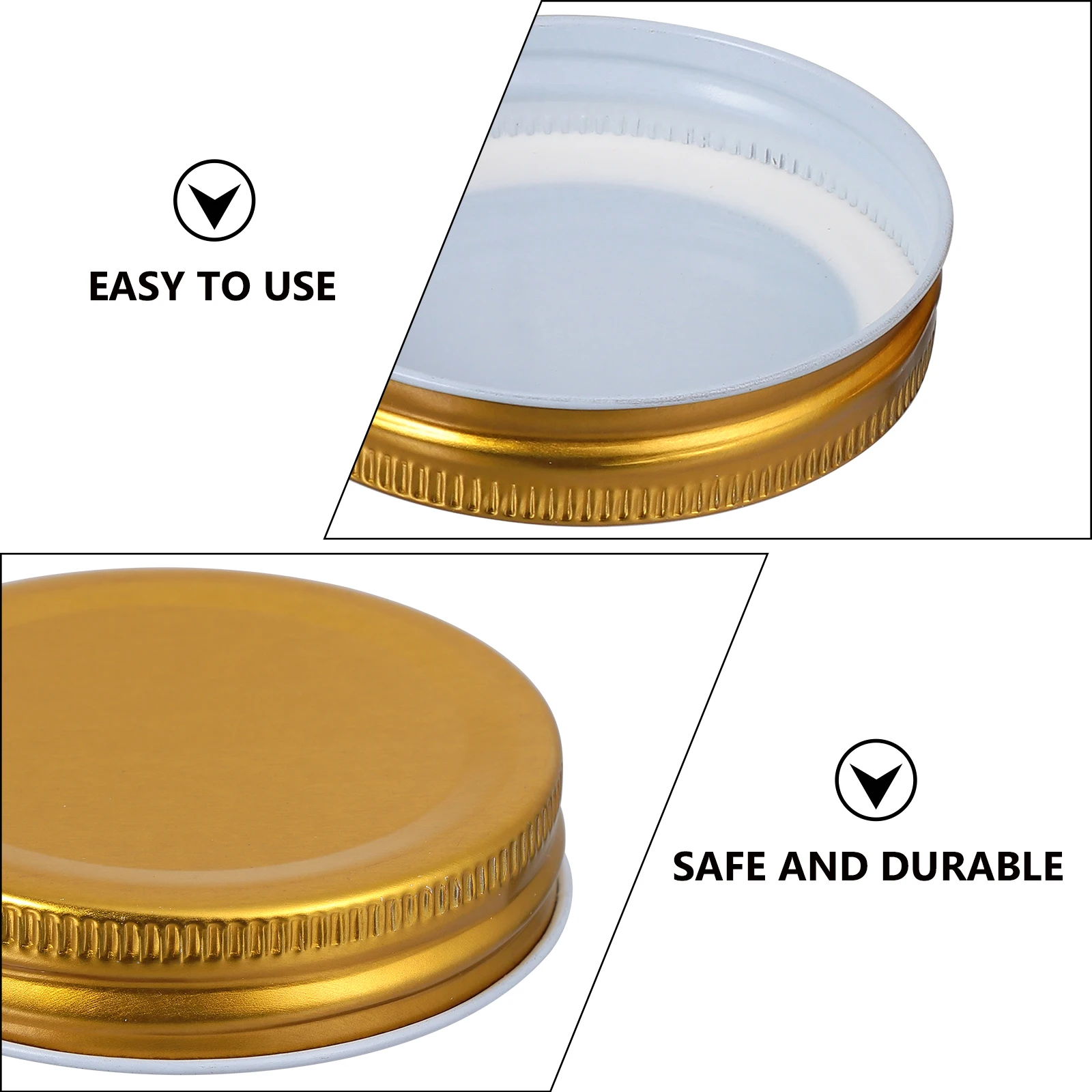 

16 Pcs Tinplate Cover Mason Jar Seals Lid Canning Accessories Silver Covers Golden Bottle Cap