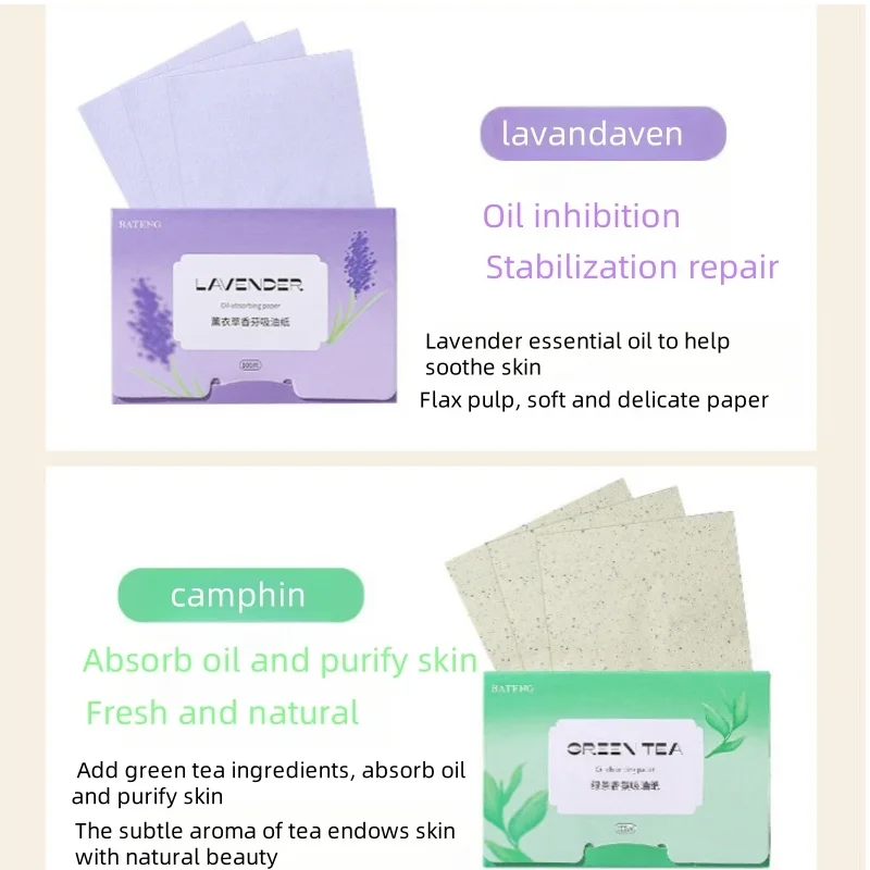 Facial Oil Blotting Paper Fragrance Extracter Portable Oil Blotting Paper Face Cleaning Blue Film Fresh Linen Paper Box