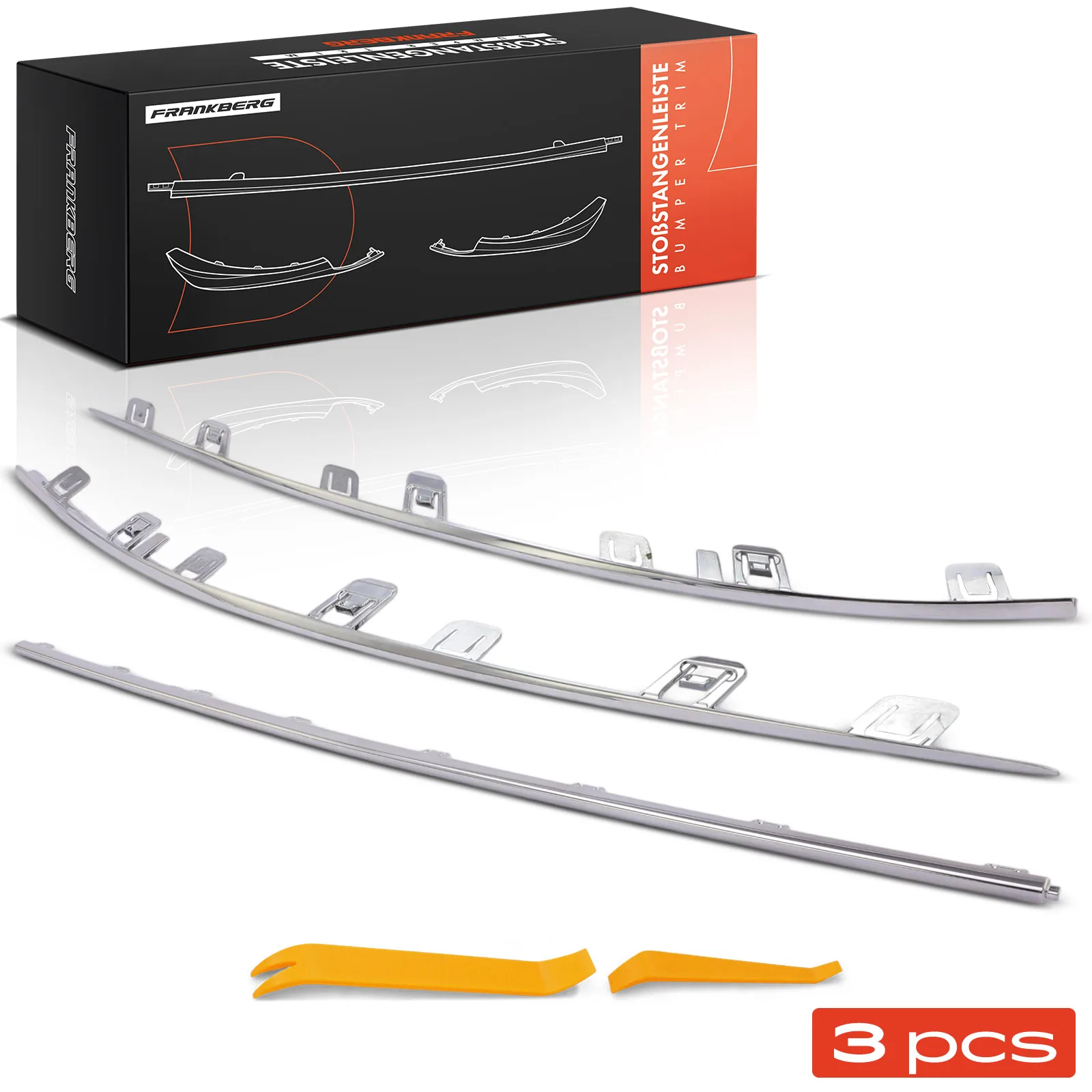 Frankberg 3x Trim Bumper Voorzijde voor Mercedes-Benz C-Klasse W206 S206 1.5L 2.0L Bj Vanaf 2021 2068854102 2068855702