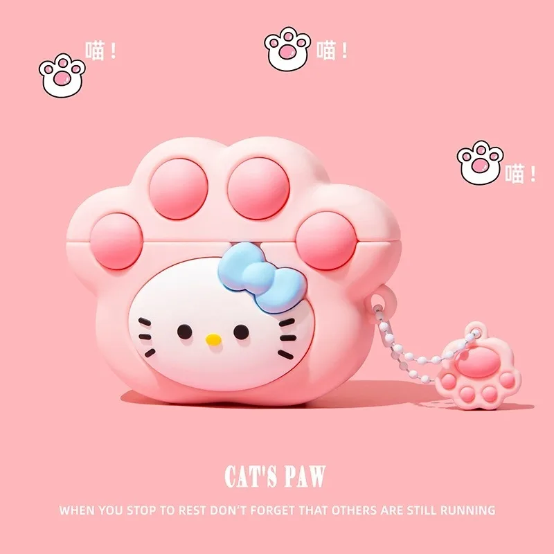 

Cute cartoon Sanrio creative Hello Kitty Apple wireless headset protective cover for AirPods 1/2 Pro 3 and Pro2 easy carrying