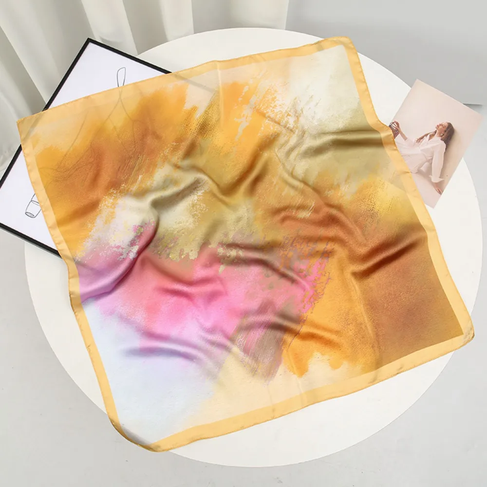 

Graffiti Color Women Head Scarf 70cm Printed Large Square Scarf Versatile Stylish Breathable Female Shawl Wrap