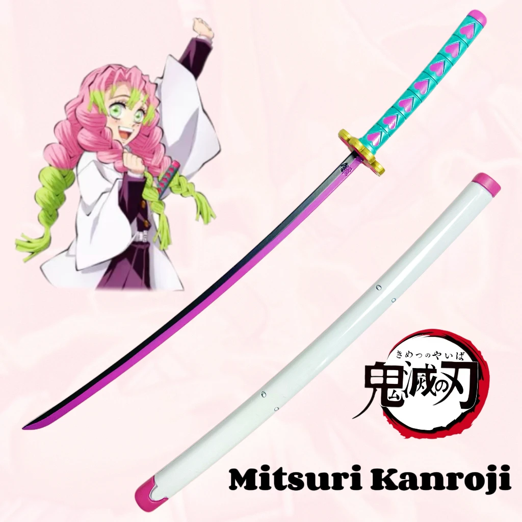 Épée Katana en métal Kanroji Mitsuri, 9.4 pouces, couteau Ninja Original samouraï Katana sabre, accessoires de Cosplay, jouet accessoire