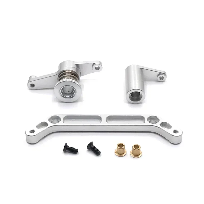 Conjunto de direção de modificação de metal ea1011a, porca de acoplador sextavado de roda de metal 17mm ea1015 para carro 1/10 j3 rc