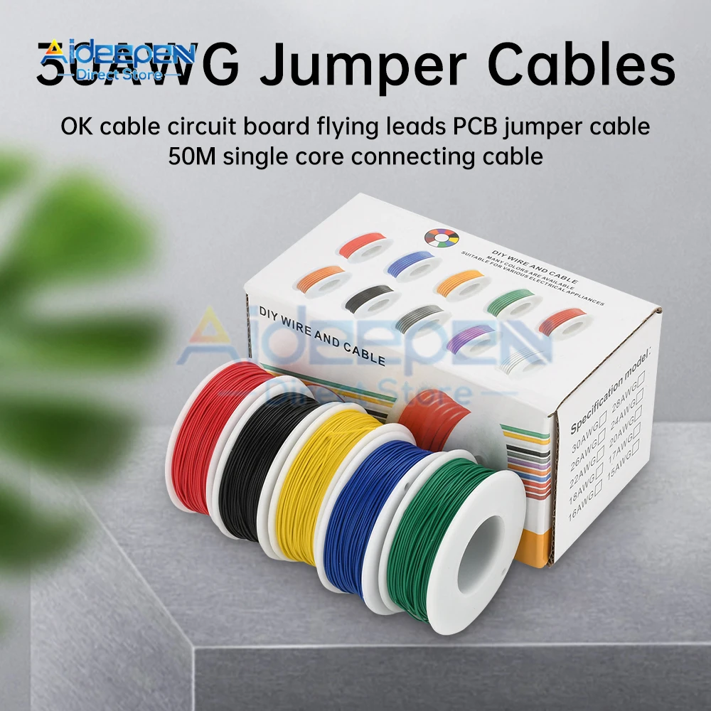 5/6 colori filo elettrico in silicone filo di rame stagnato filo elettrico fai da te filo morbido kit di aggancio filo 30AWG 250M/300M