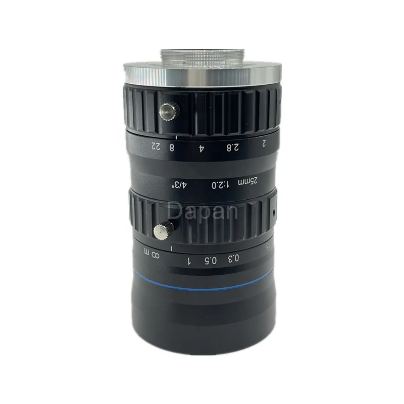Low Distortion 10MP 4/3 Inch High Resolution 25mm C Mount Lens FA Machine Vision F2.0 Manual Iris Industrial Camera Lens