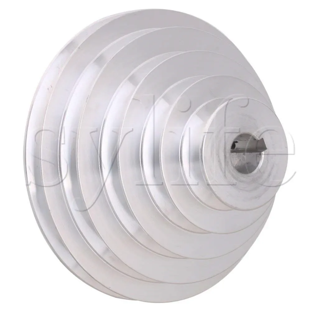 19mm Bore 54mm-150mm Outter Dia Aluminum 5 Slot A Type V-Shaped Pagoda Pulley 5 Step Pulley Belt 12.7mm Belt Width