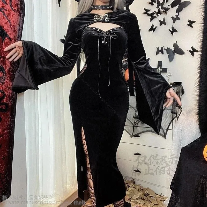 Disfraz de bruja de Anime para mujer, Tutor de monja oscura de Europa y América, vestido Sexy JK, uniforme de vampiro Retro para fiesta de Halloween de Lolita