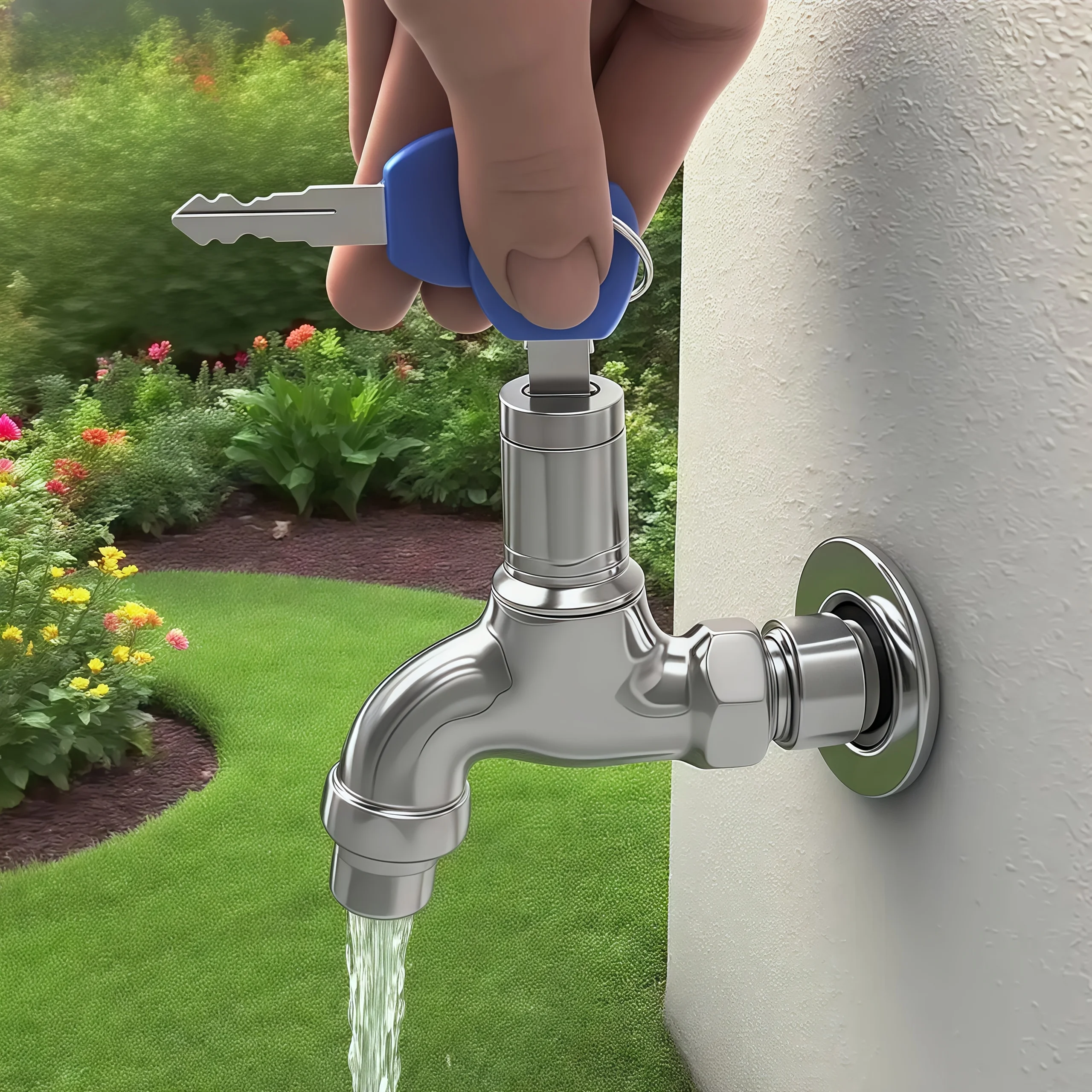 

Thread Alloy Sink Tap With Key Lock Anti-Theft 1/2 Inch Outdoor Faucet Lockable For Washing Machine Garden Watering Car Wash