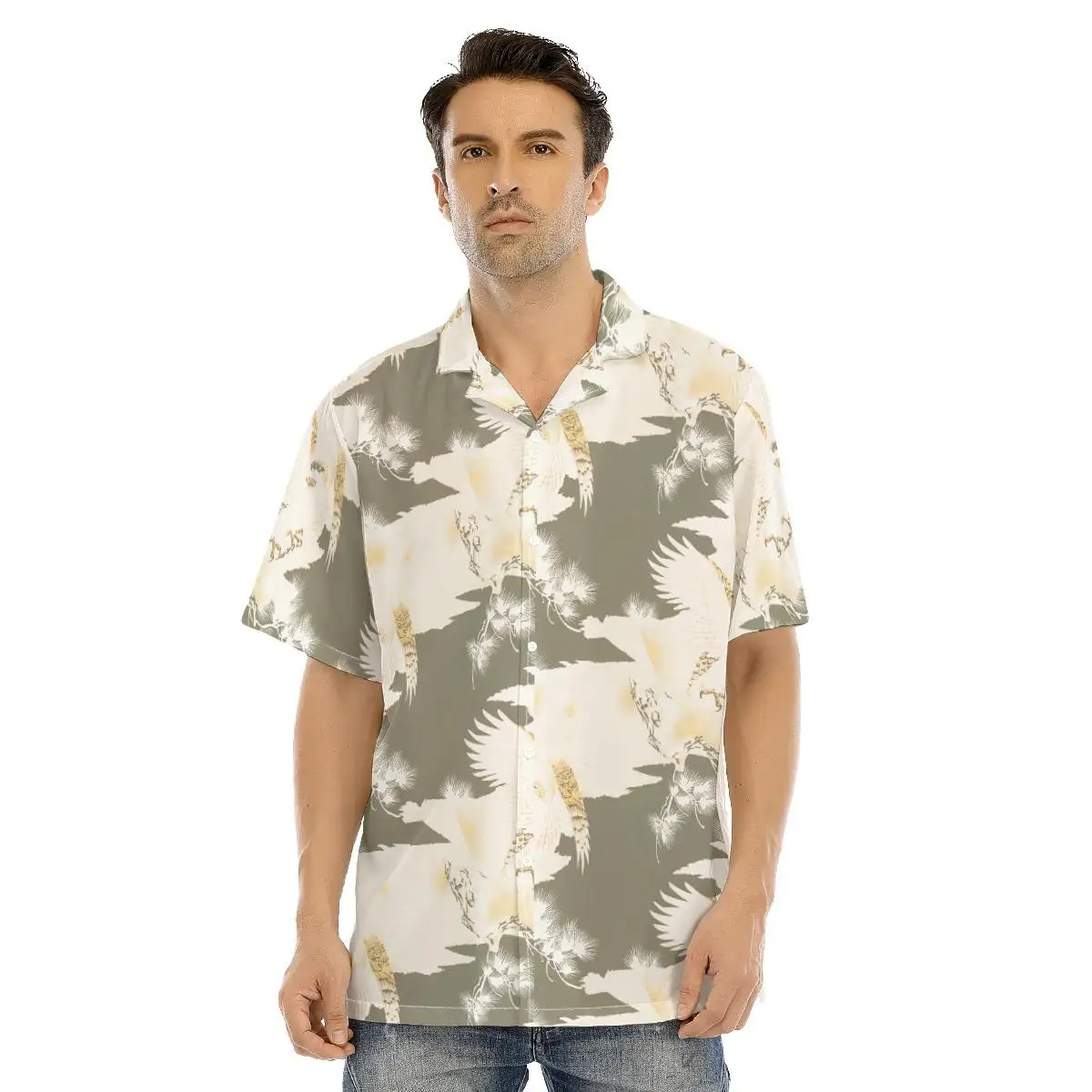 New Hawaii Shirts Vaporwave Designs Alien Spaceship Printed Summer Beach Short Sleeve Cuban Collar Shirts Vintage y2k Clothing