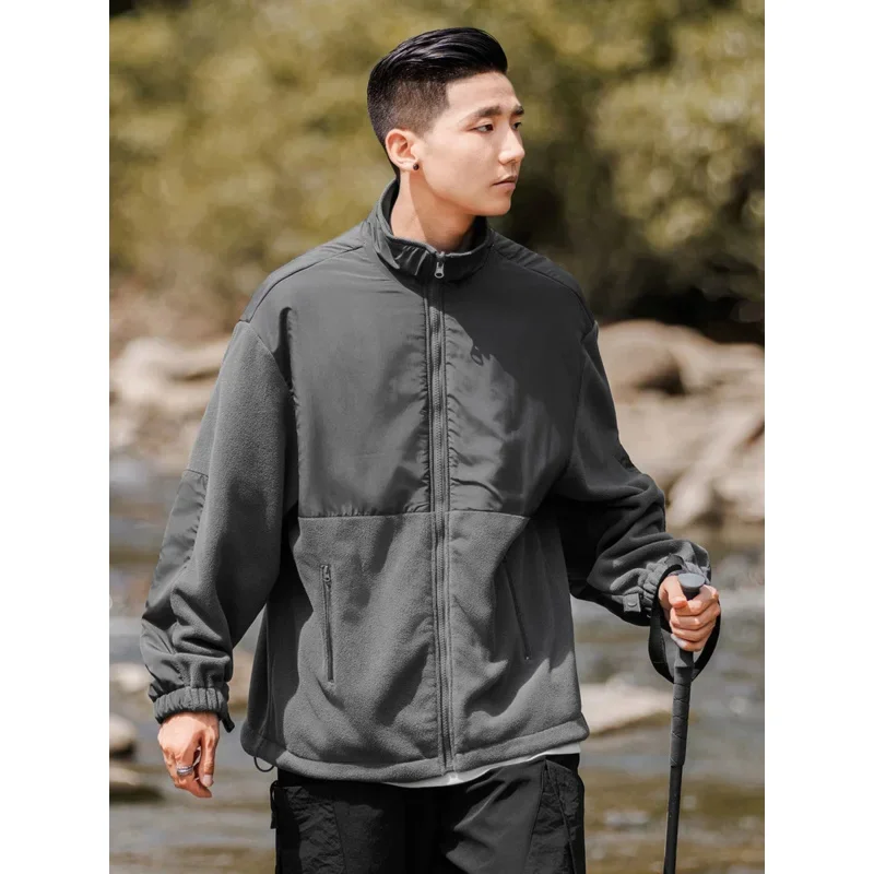 Spring outdoor polar fleece windproof and waterproof detachable three-in-one two-piece jacket