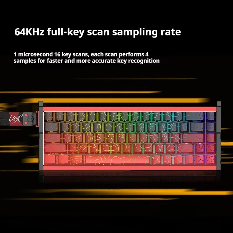 MG68 All Aluminum CNC Magnetic Axis Tri Mode Gaming Keyboard Controller 0.01 Accuracy Socd Hot Plug 8K Esports PC keyboard RGB
