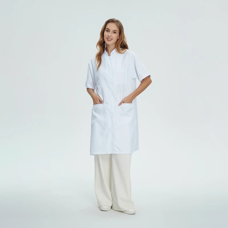 Médicos enfermeiros roupas de trabalho uniforme conjunto de manga curta laboratório spa veterinário hospital anestesista clínica feminino jaqueta casaco
