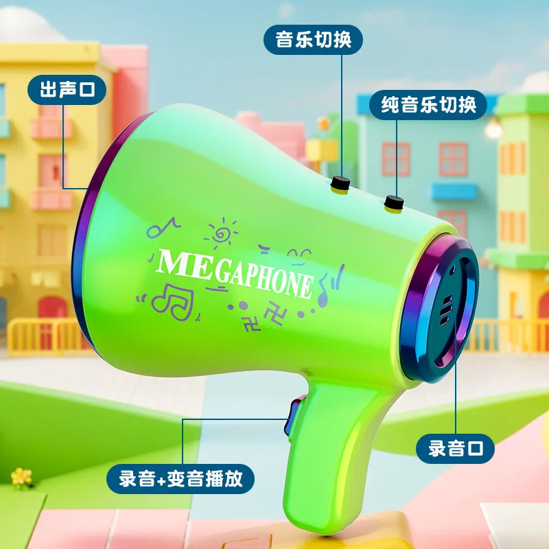 Grappige Mini Handheld Megafoon Recorder Luidspreker Speelgoed Sleutelhanger Kinderen Vocaal Trompet Interactief Spel Speelgoed Tas Hangend Cadeau