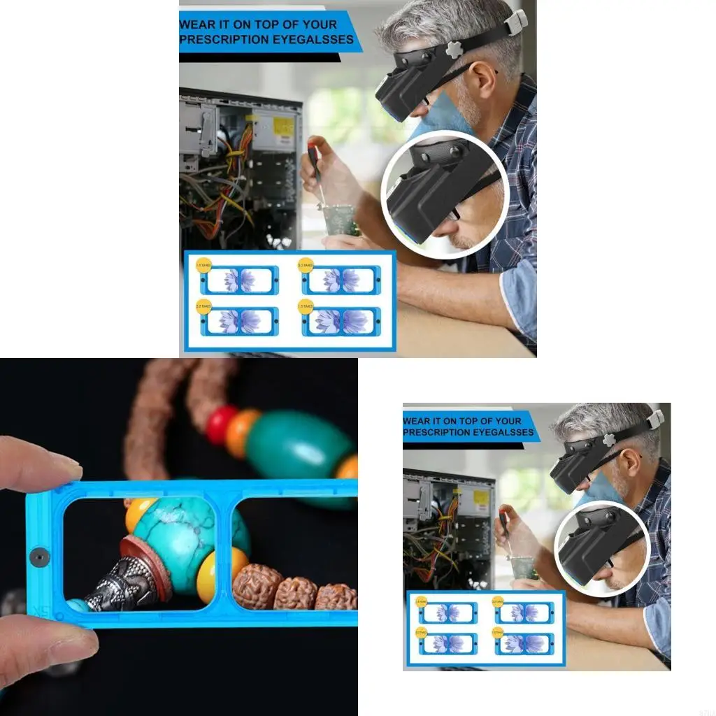

Optical Headband Magnifiers Illuminates Headgear Magnifiers for Fine Crafting 87HA