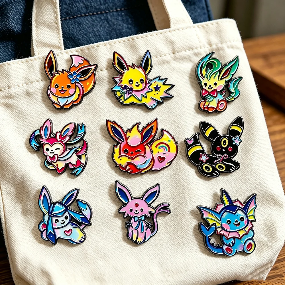 9-teiliges Set Cartoon-Monster Hartemaillierte Anstecknadeln, Niedliche Charakter-Broschen für Taschen, Geschenk für Anime-Fans
